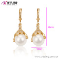 91187 Wholesale pearl earring designs beautiful white ball gold earring accessories noble diamond jewelry for women